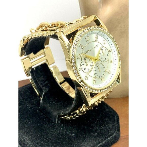 Kendall + Kylie Women's Watch Gold Tone Stainless Steel Quartz Crystal 38mm Set - Picture 12 of 12